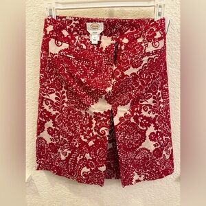 Talbots Red and Cream Floral Women Skirt